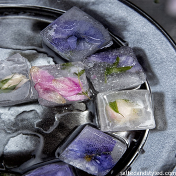 edible flower ice cubes