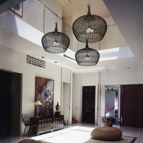 wicker chandelier