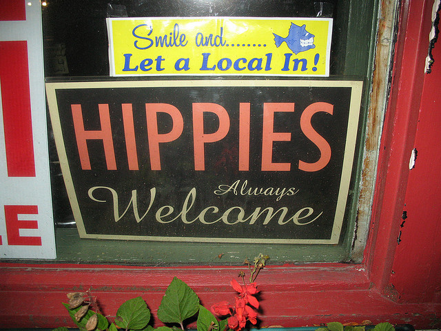 hippy sign in woodstock ny