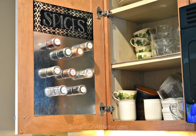 spices on a magnetic board