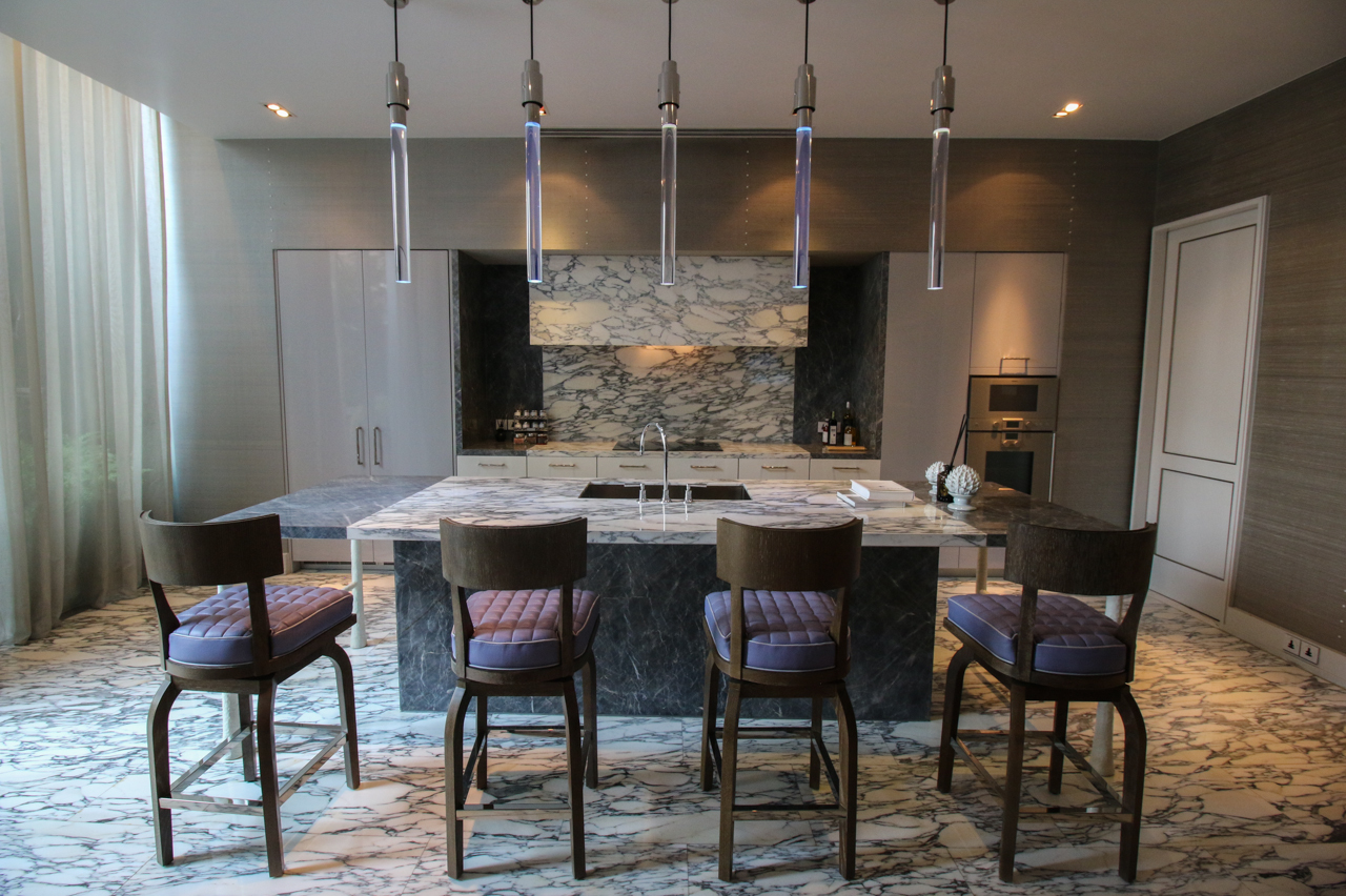 Spacious marble kitchen at the Ritz-Carlton Residences, Bangkok