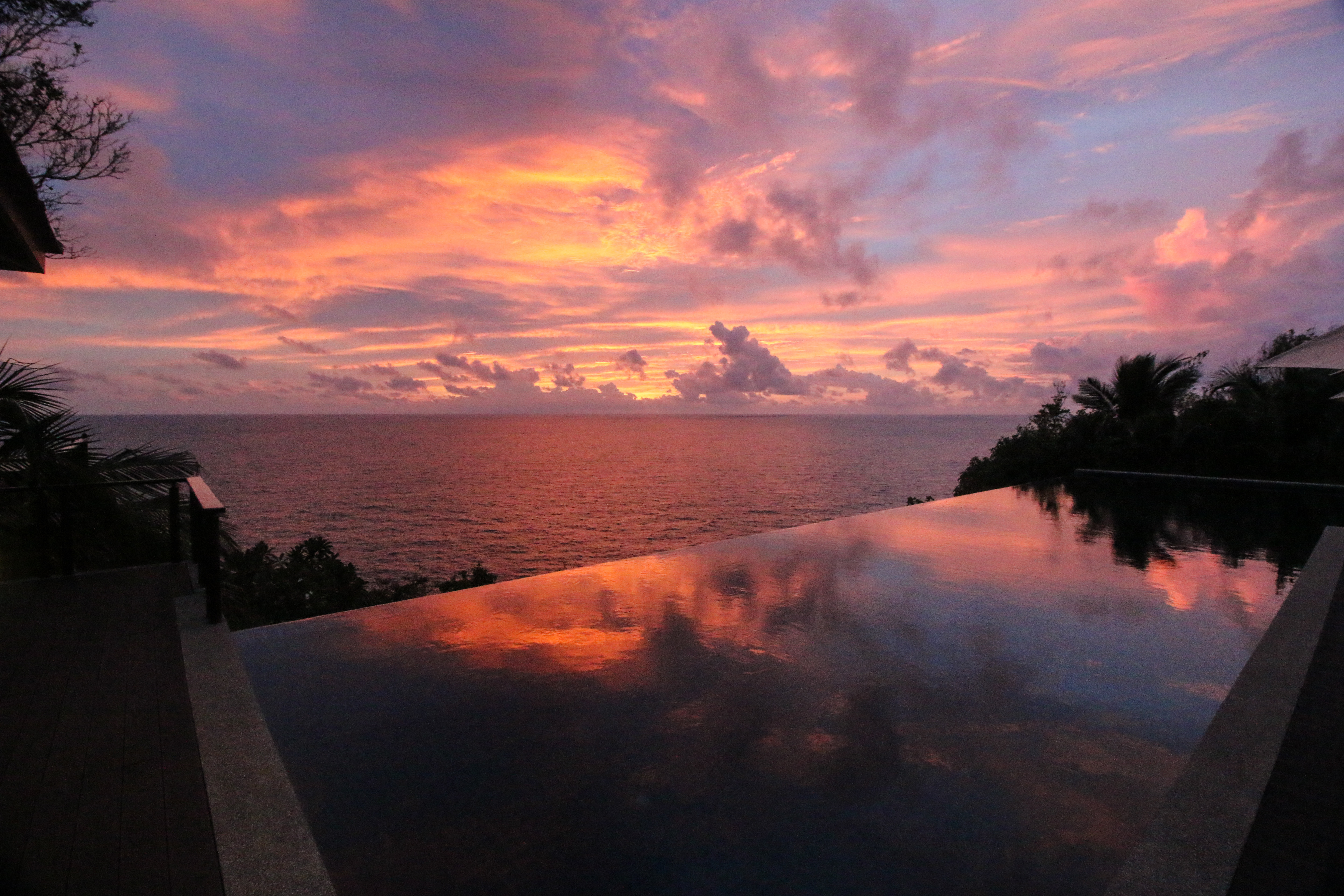 Infinity pool sunset