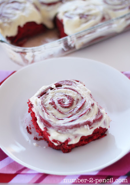 red velvet breakfast cinnamon rolls